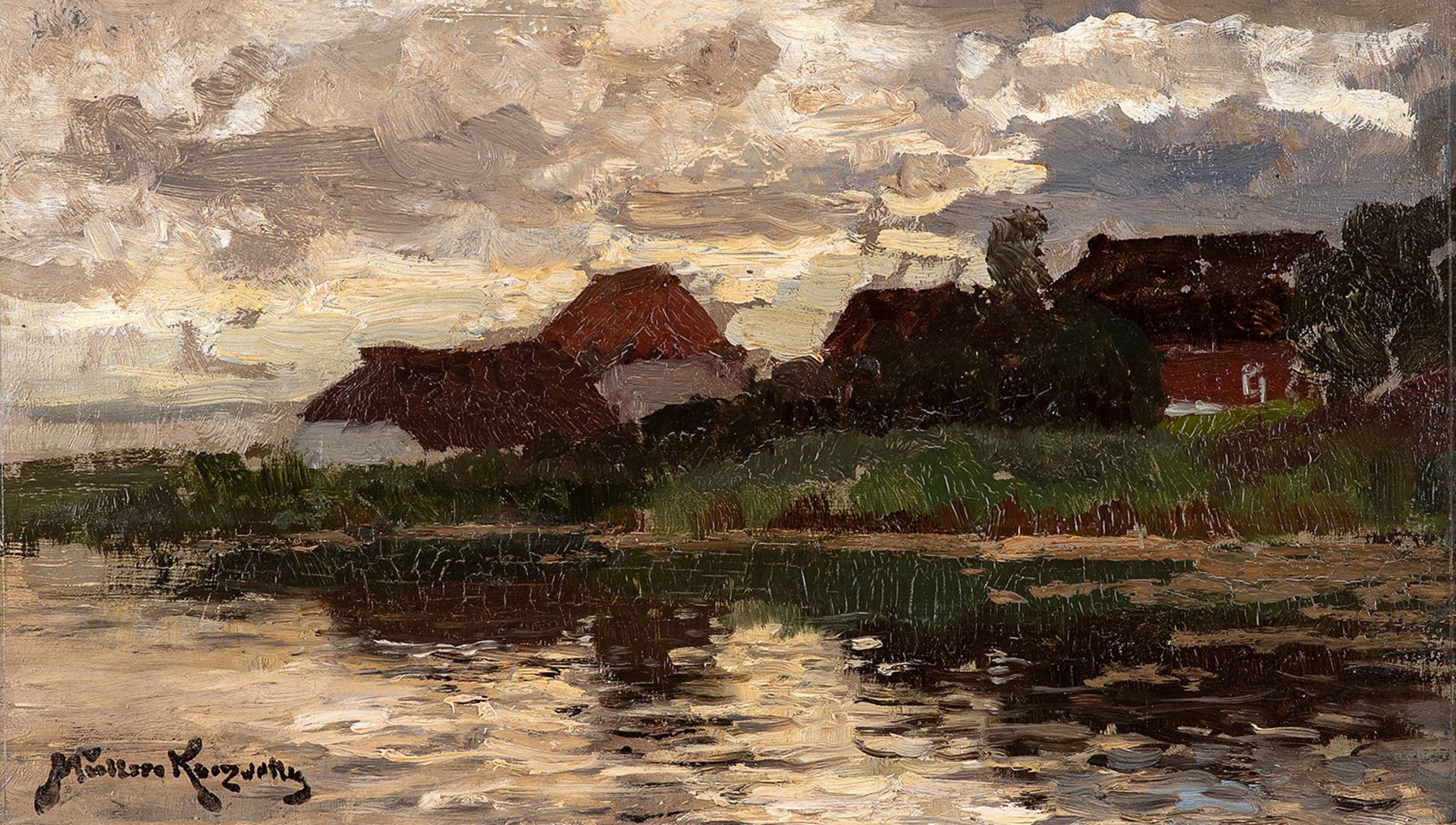 Konrad Alexander Müller–Kurzwelly – Abend am Bodden. um 1890.