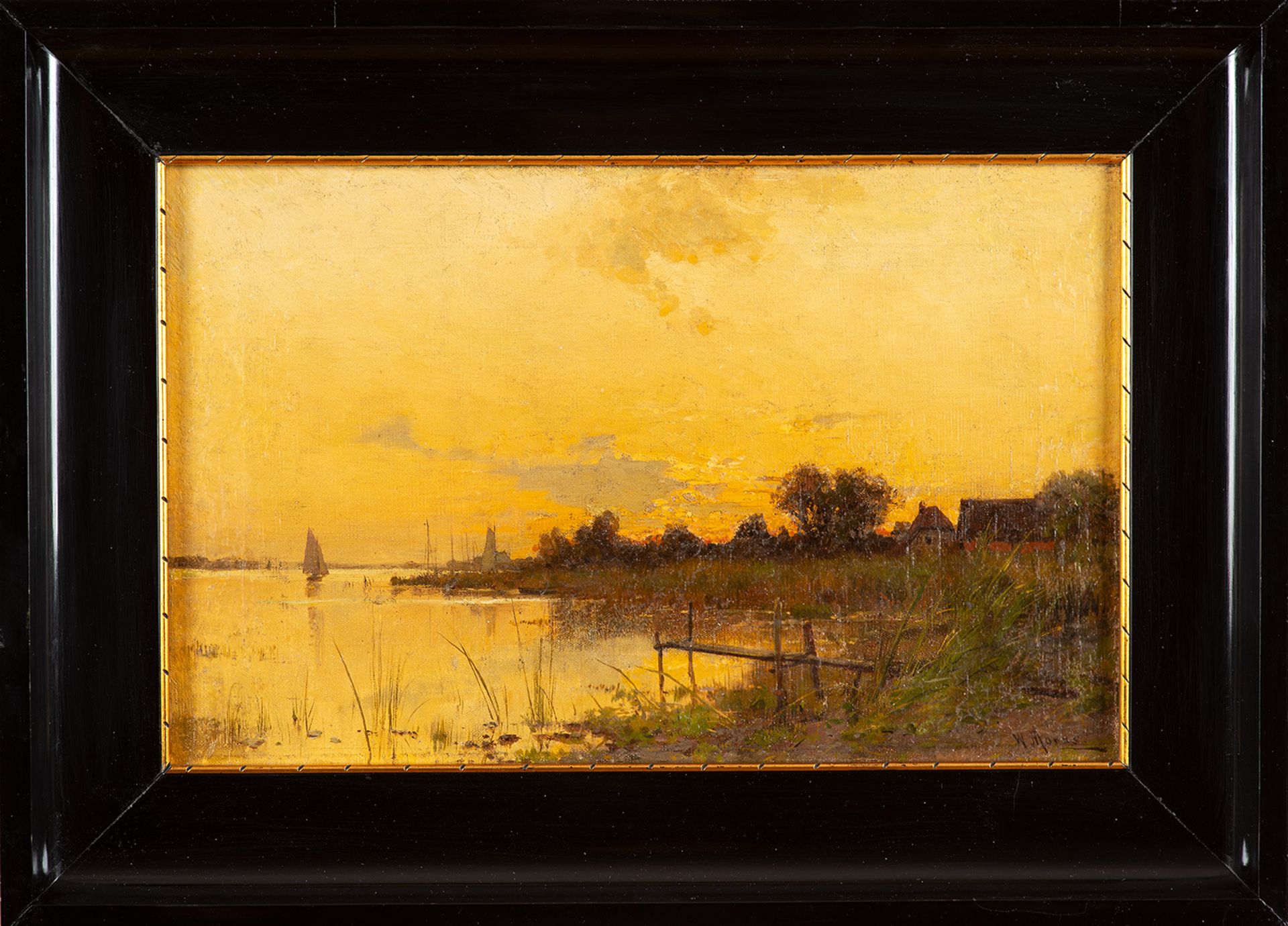 Walter Moras – Abendstimmung am Bodden. um 1880. - Image 2 of 5