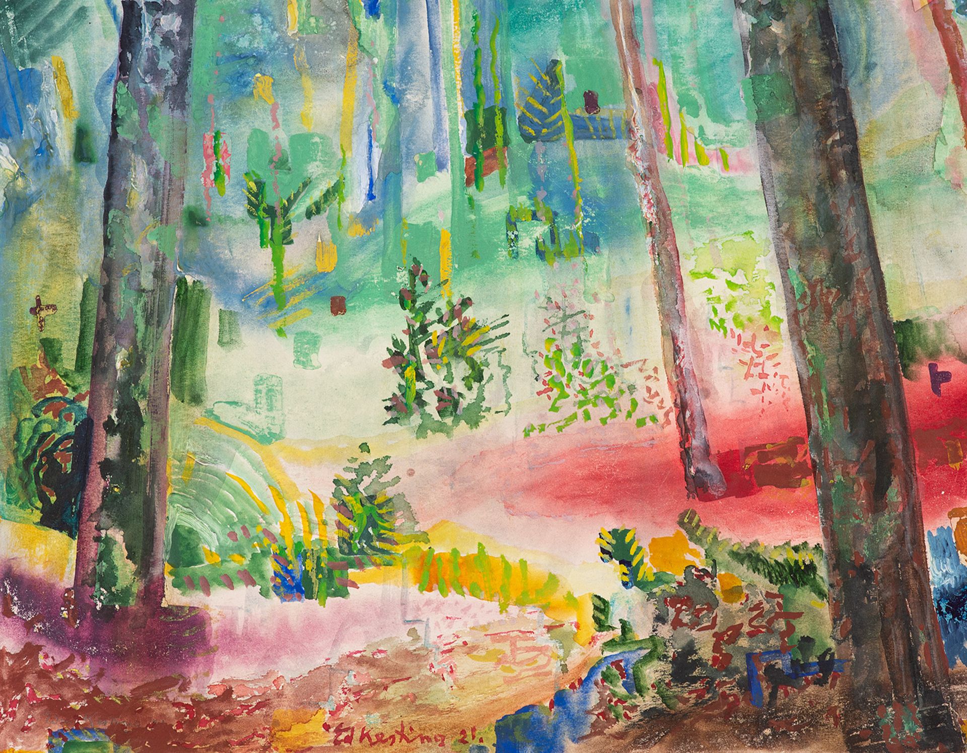 Edmund Kesting – Waldlichtung. 1921.