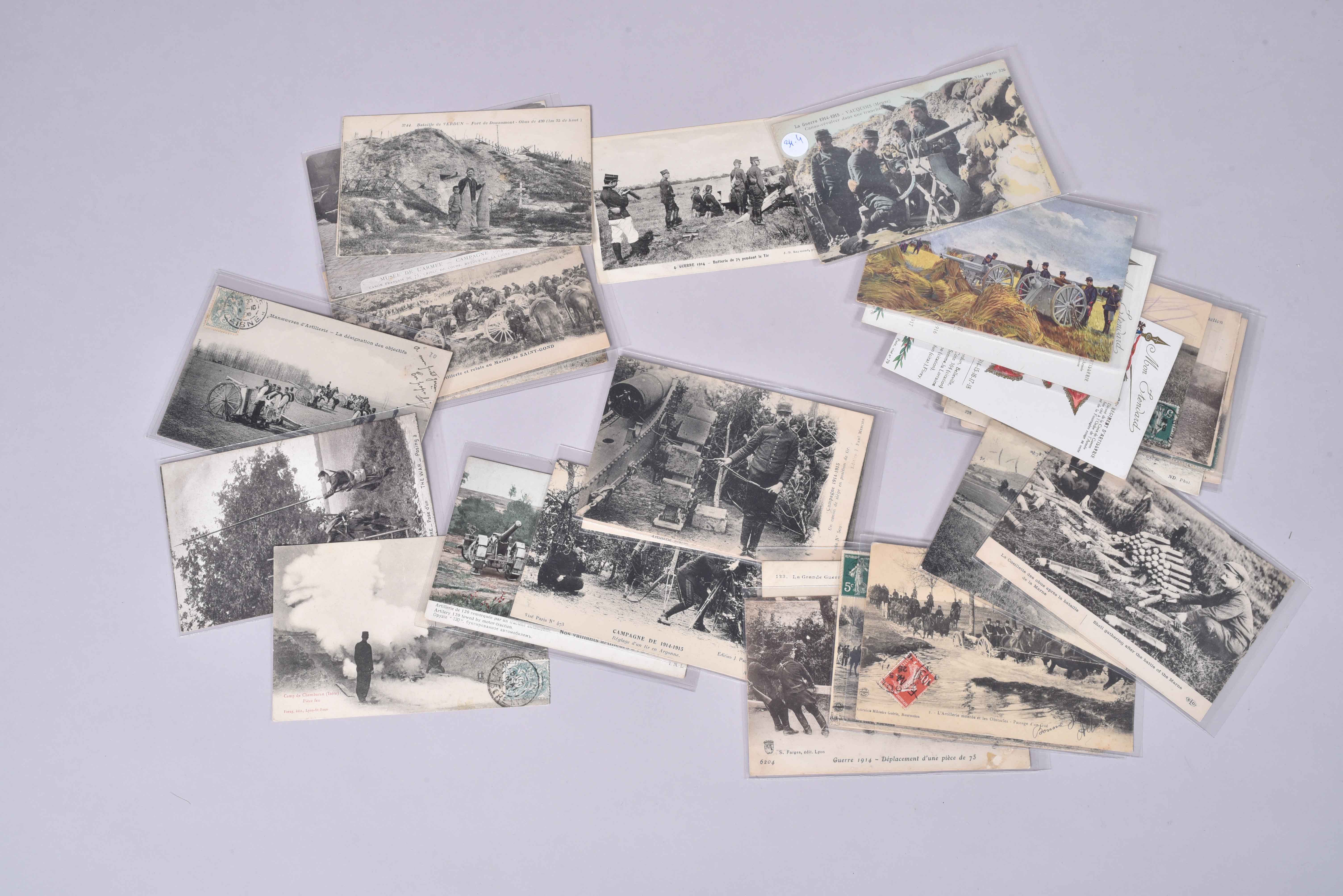 France. Artillerie et télégraphistes. (28 cartes) 5 en couleurs et 23 en noir.