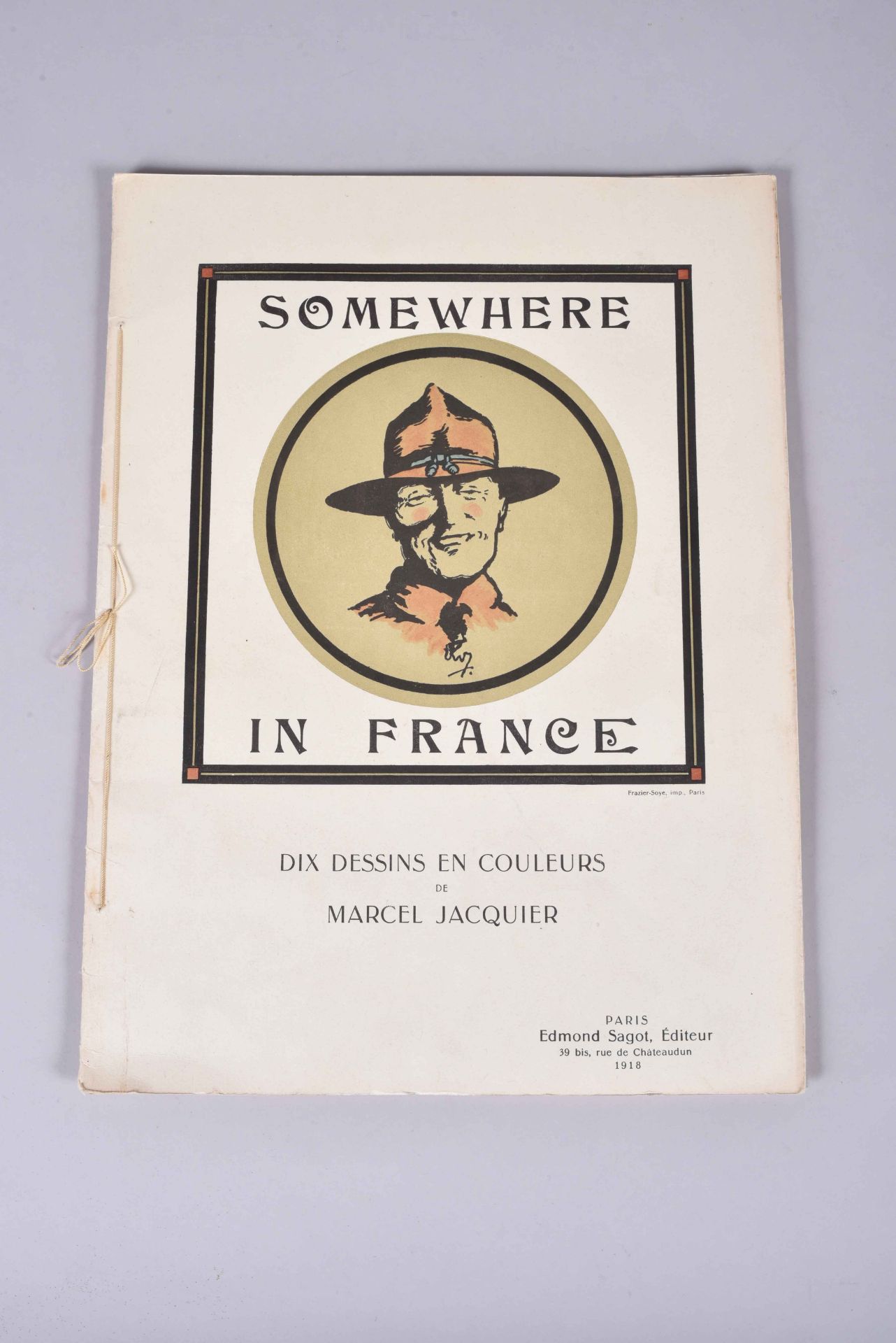 US-  SOMEWHERE IN France. Recueil illustré de 10 estampes en couleurs de Marcel Jacquier sur la prés