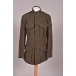 US. Veste USMC de caporal des Marines en drap Forest Green modèle 1917 à 4 poches avec insignes de