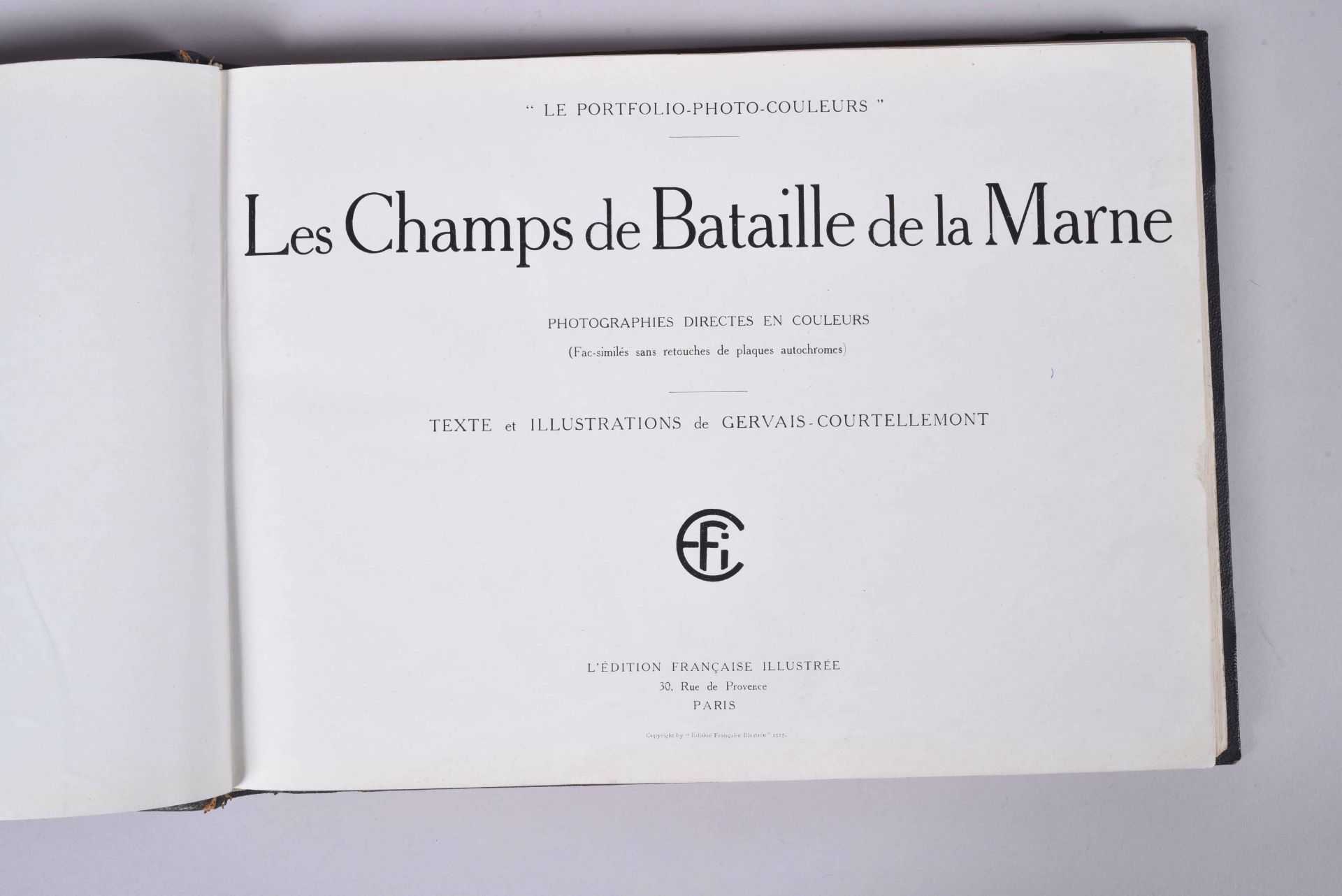 Gervais-Courtellemont. Les champs de batailles de la Marne. Important ouvrage format oblong - Image 2 of 3