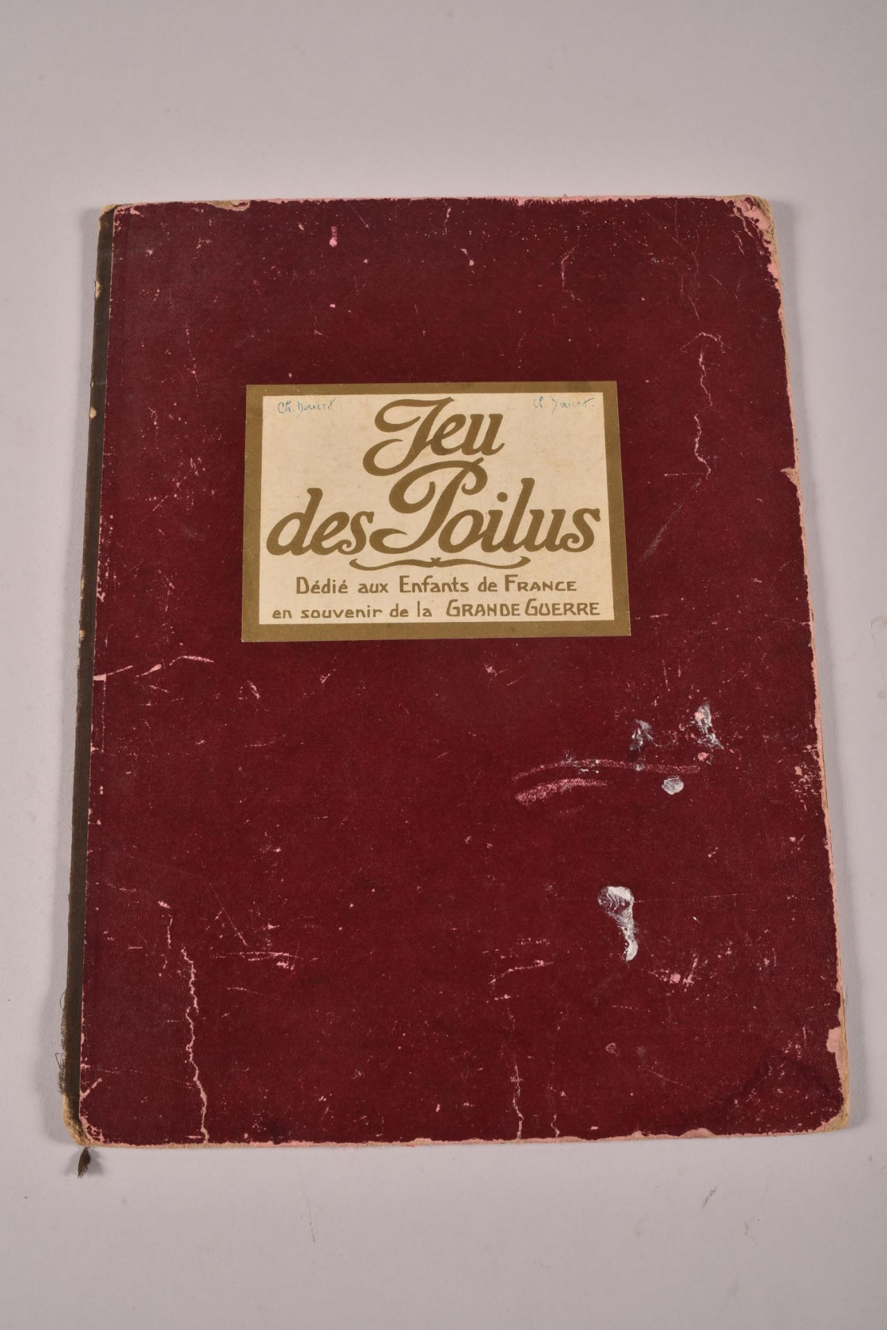 Jeu des Poilus. Coffret de jeu de société avec plateau illustré comportant les règles. Années 1920. 