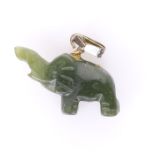 Carved Jade Elephant Pendant