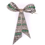 Art Deco Paste Ribbon Brooch