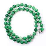 Mottled Green Chinese Jadeite Necklace