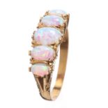 Gold on Silver Cultured Opal Ring