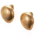 18K Gold Plated Monet Costume Jewellery Shell Earrings