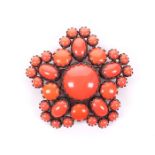 Faux Coral Brooch