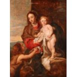 17thC Flemish Old Master Portrait Painting (ca. 1650) Depicting Madonna and Child