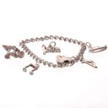 Silver Bracelet with Charms (x5)