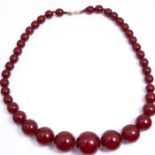 Art Deco Cherry Amber Necklace