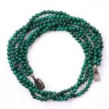 Malachite Necklace with Silver Clasp