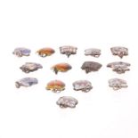 Enamel Silver Bracelet Charms (x14)