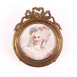 Victorian Miniature Painting Signed Oil Portrait Depicting Marie Thérèse Louise of Savoy, Princesse