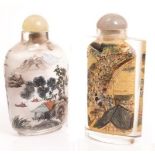Chinese Reverse-Painted Glass Snuff Bottles (x2)