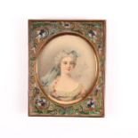 NO RESERVE PRICE Victorian Lithograph Portrait in Enamel Frame