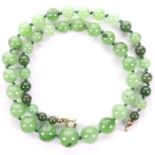 NO RESERVE PRICE Mottled Green Chinese Jade Necklace