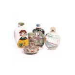 NO RESERVE PRICE Chinese Hand-Painted Snuff Bottles Depicting Emperor (x4)