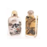 NO RESERVE PRICE Chinese Reverse-Painted Glass Snuff Bottles (x2)