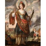 XVII Italian Old Master Saint Catherine of Alexandria, Attributed to VINCENZO CARDUCCI, KNOWN ALSO A