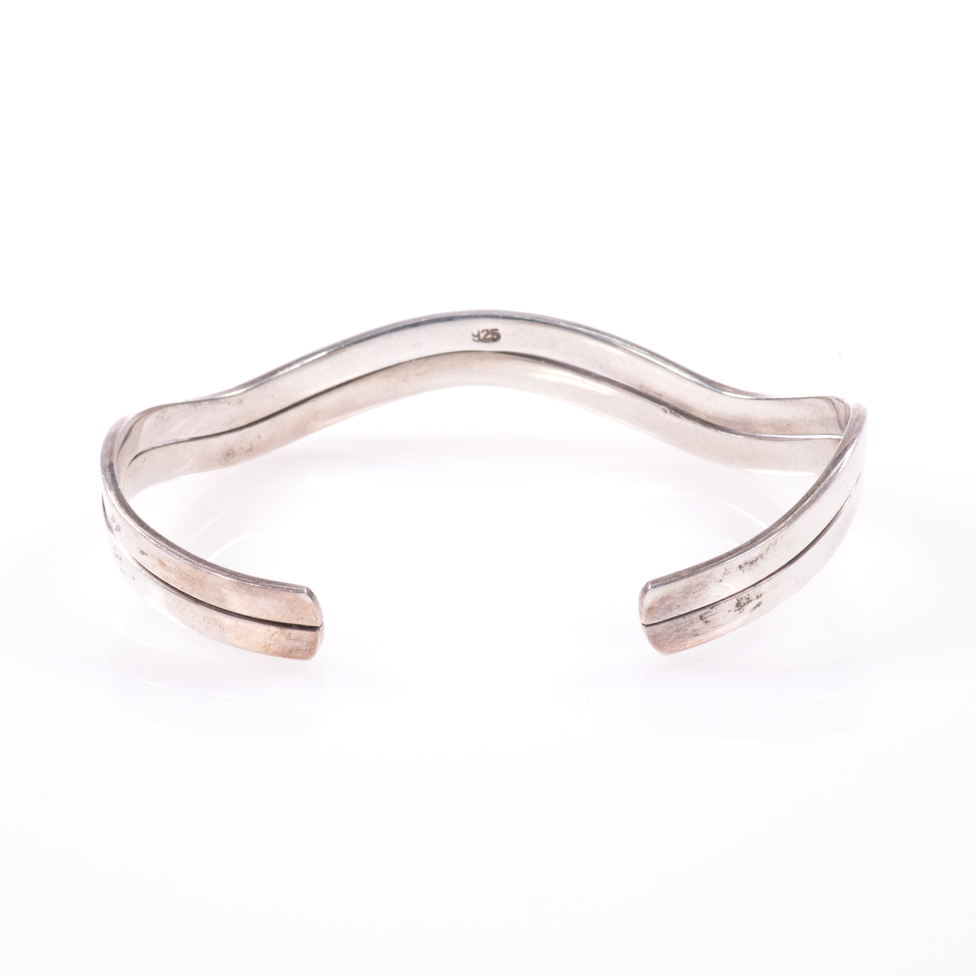 Silver Modernist Bangle Bracelet - Image 3 of 7