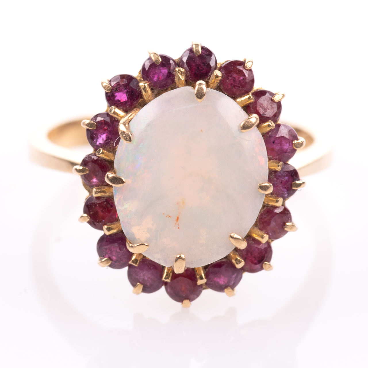 18ct Gold Solid 1.40ct Opal & 2.40ct Ruby Ring - Image 3 of 7