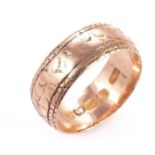 9ct Pink Gold Wedding Band Ring Birmingham 1901