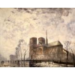FRANK BOGGS (Ohio 1855-1926 Meudon) - Notre Dame de Paris Impressionist Painting