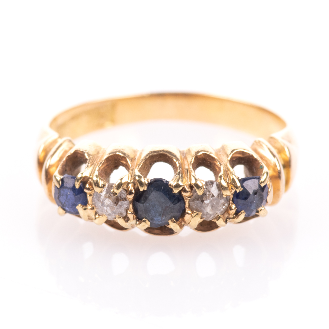 18ct Gold MASONIC 0.50ct Sapphire & Diamond Ring - Image 3 of 7