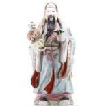 19th Century Polychrome Porcelain Immortal Statue