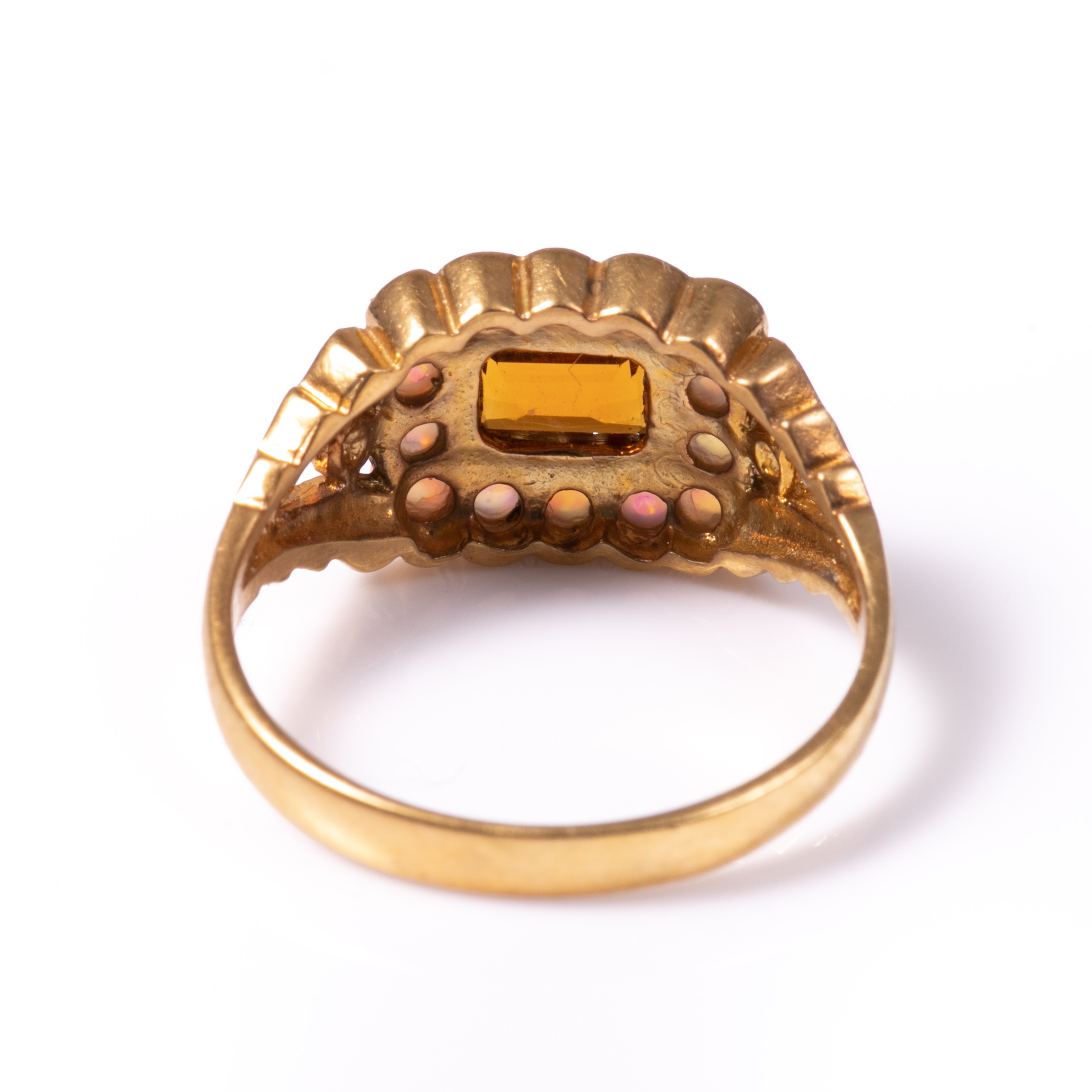 Gilded Georgian Style Garnet & Pearl Ring - Image 4 of 6