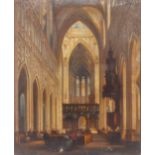 XIX Jules Victor Génisson (Saint-Omer 1805-1860 Bruges) Cathedral Interior