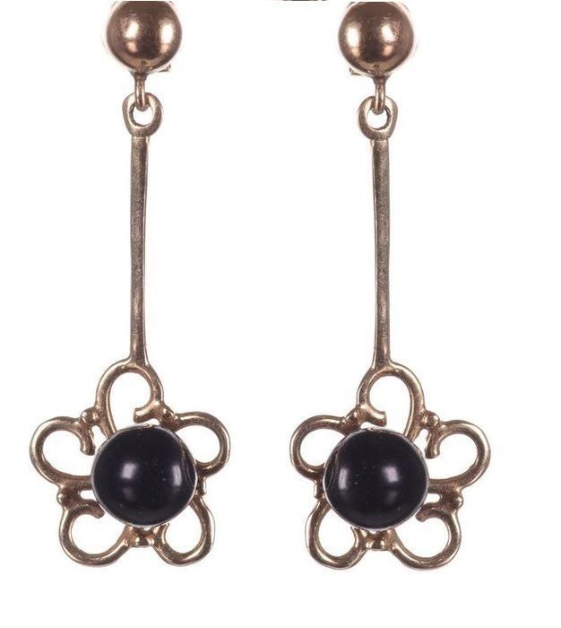 9ct Gold Onyx Earrings