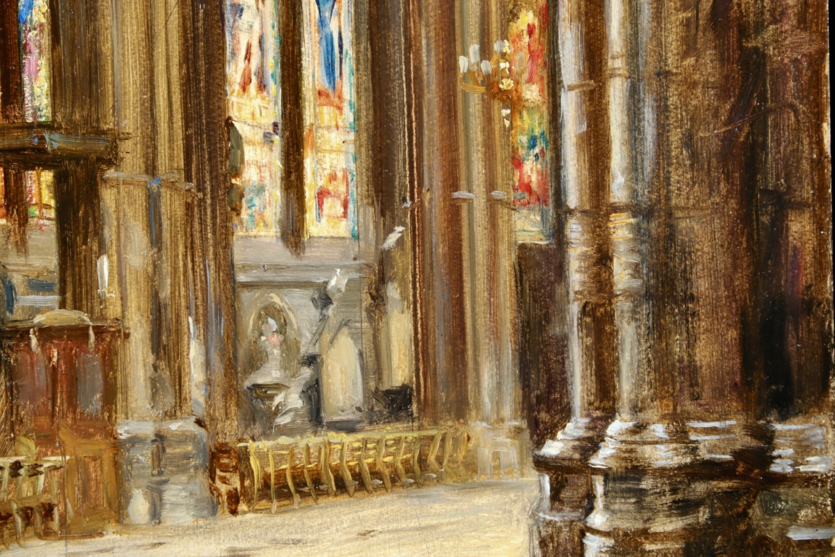 FRANK MOSS BENNETT (1874-1953) Ex Christie's Cathedral Interior - Image 4 of 6