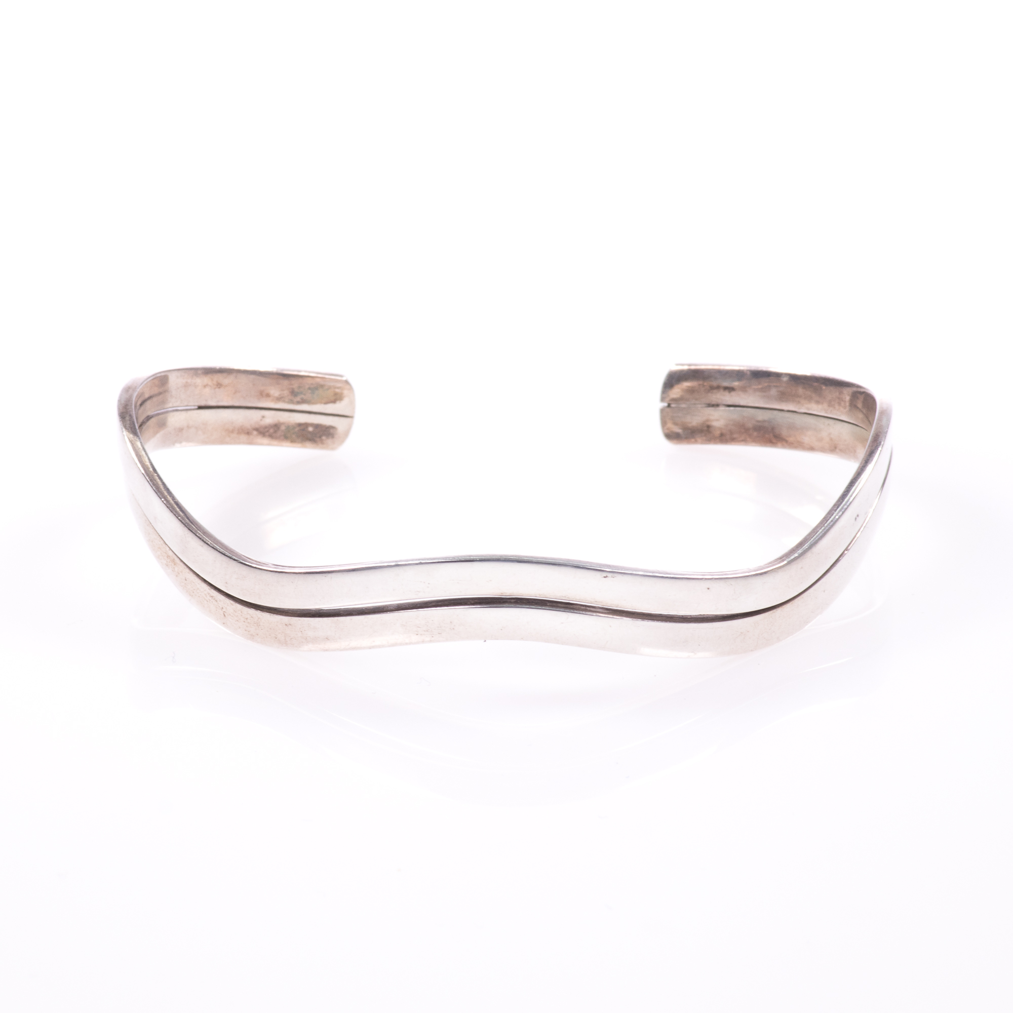 Silver Modernist Bangle Bracelet - Image 7 of 7