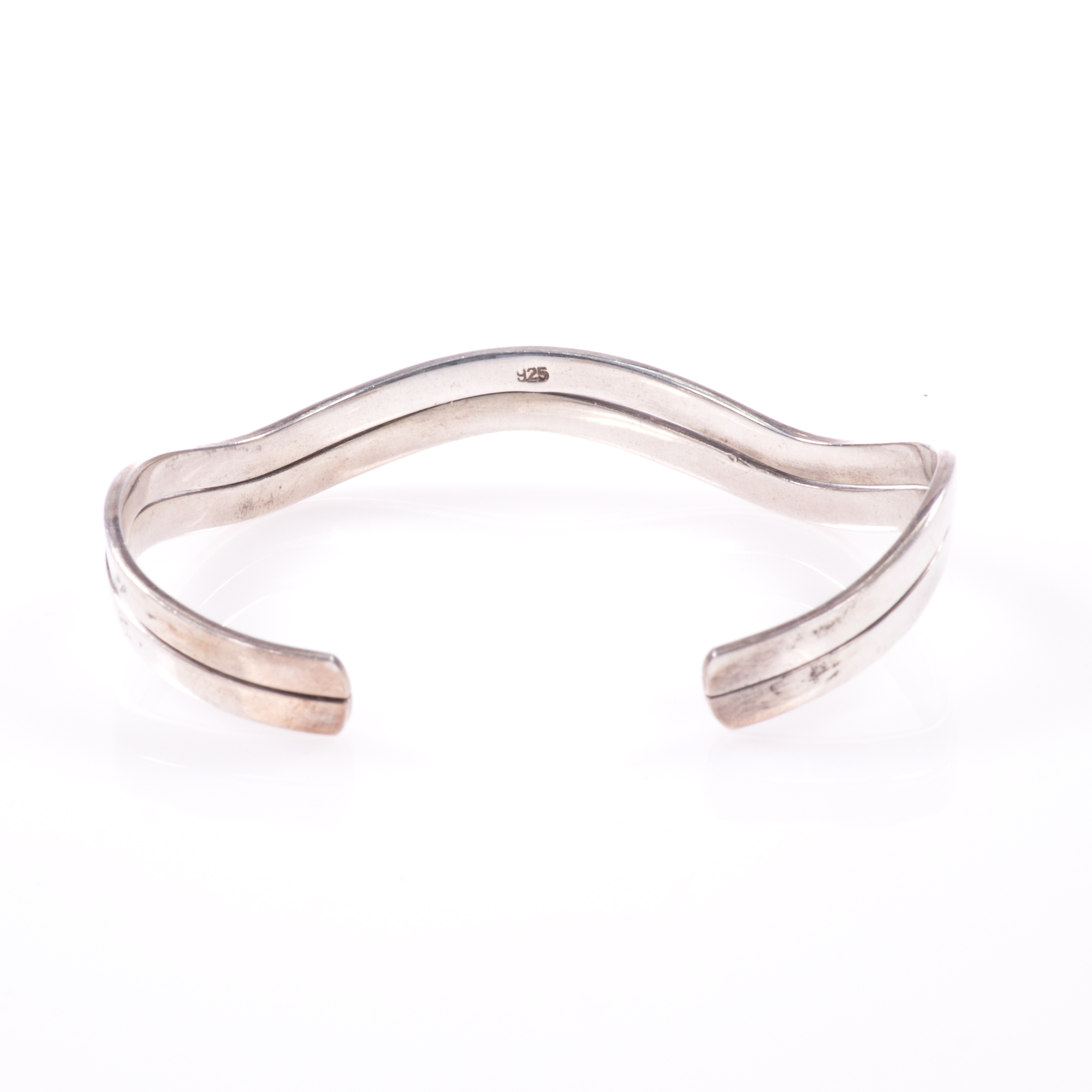 Silver Modernist Bangle Bracelet - Image 4 of 7