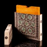 Late XIX Moroccan Inlaid Bone & Micromosaic Card Case