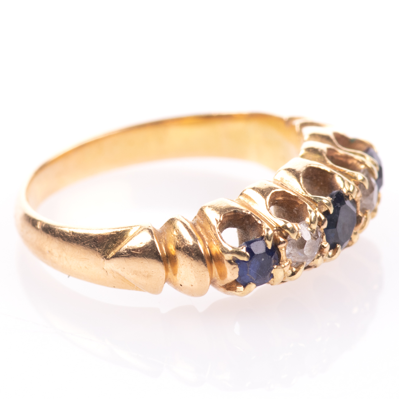 18ct Gold MASONIC 0.50ct Sapphire & Diamond Ring - Image 6 of 7