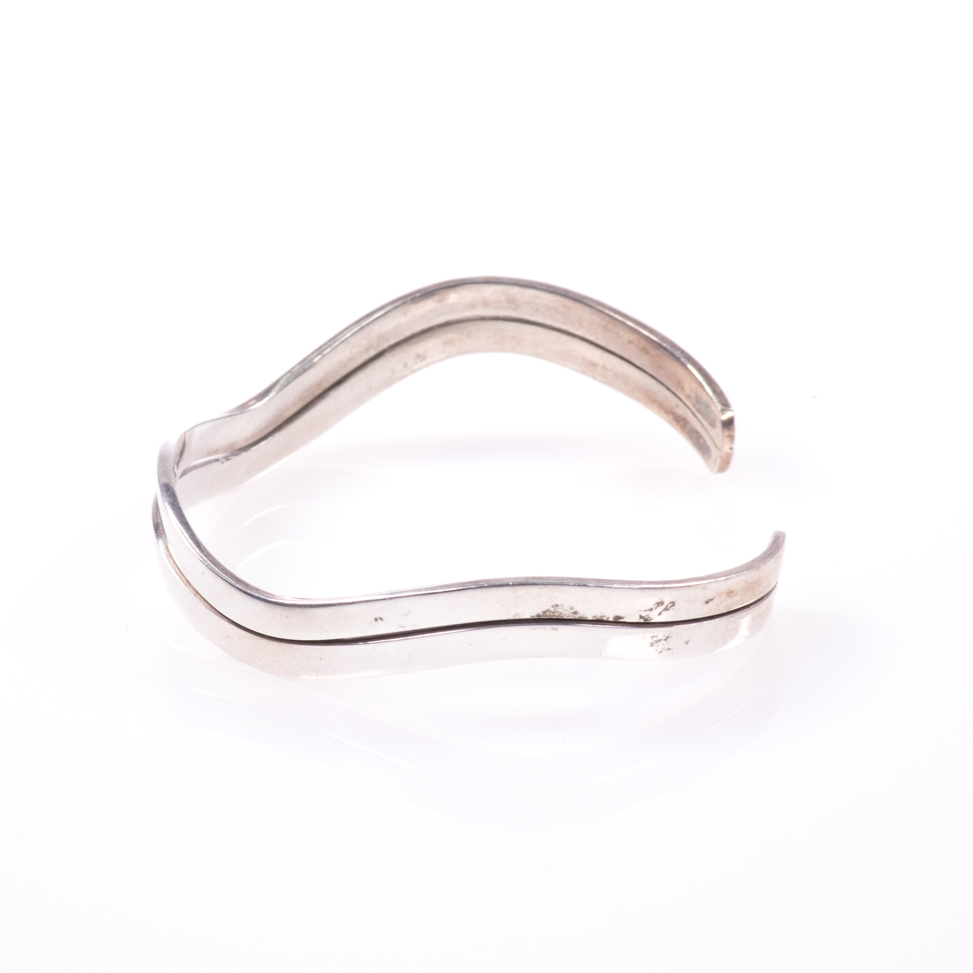 Silver Modernist Bangle Bracelet - Image 2 of 7