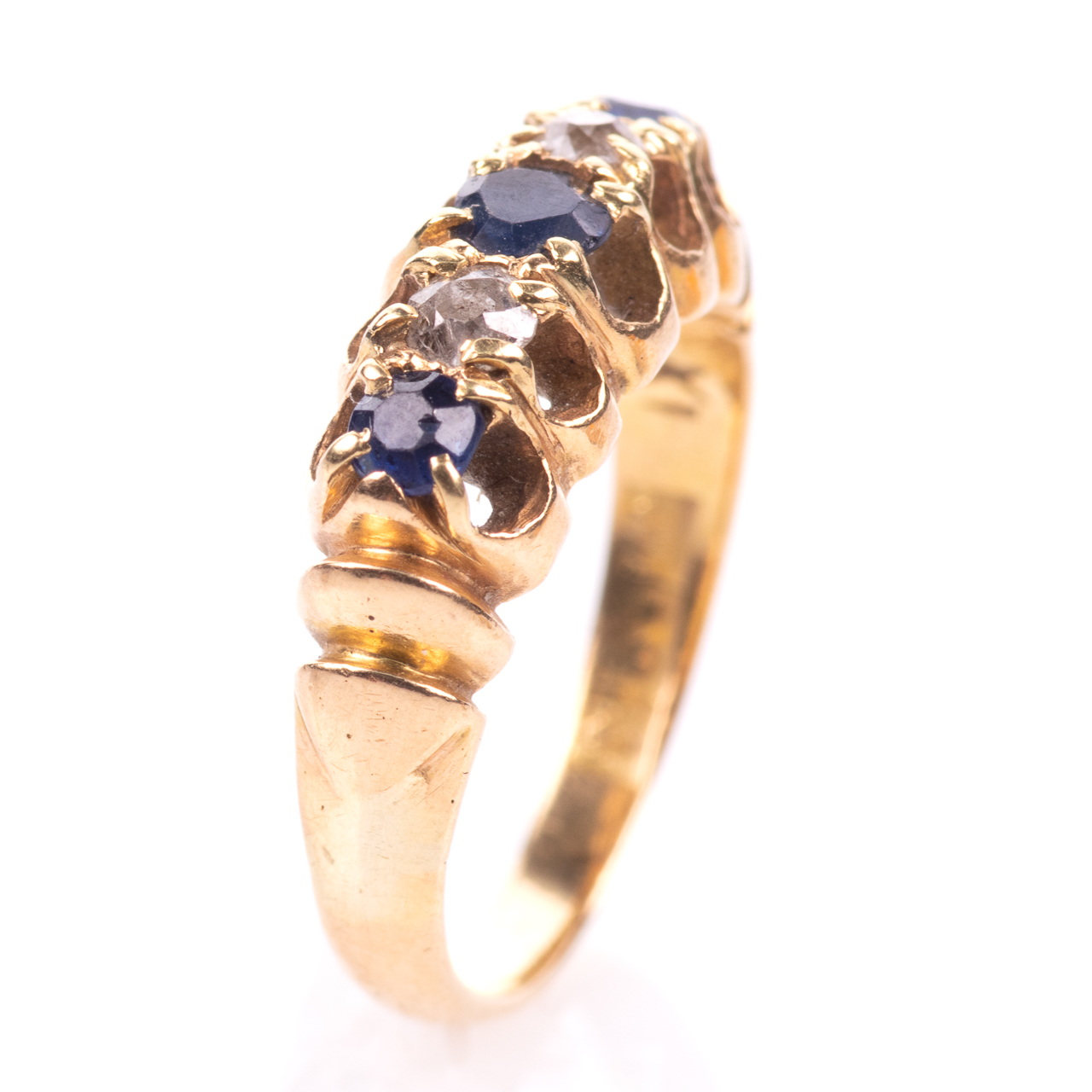 18ct Gold MASONIC 0.50ct Sapphire & Diamond Ring