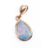 14ct Gold Black Opal Pendant