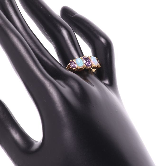 Gilded Opal & Amethyst Ring - Image 2 of 6