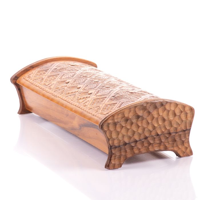 Carved Wood Cigarette Box - Image 4 of 5