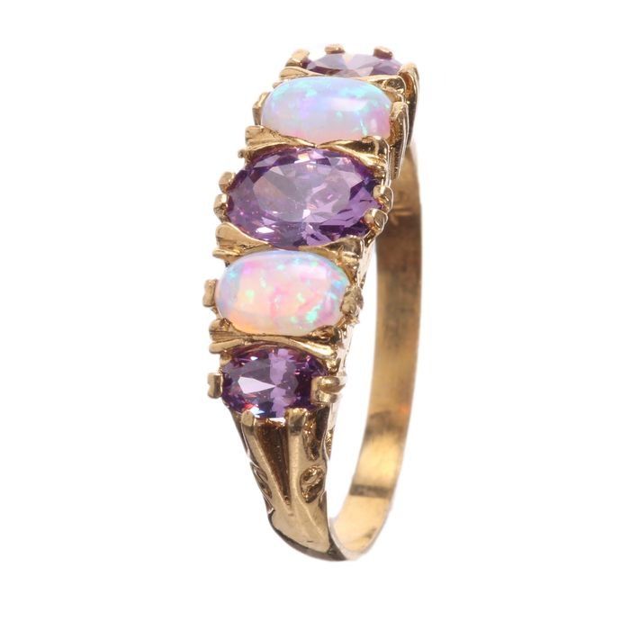 Gilded Opal & Amethyst Ring - Image 6 of 6