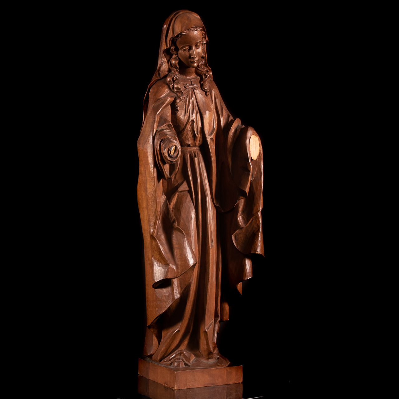 XX Finely Carved Wood Sculpture of the Madonna - Image 6 of 6