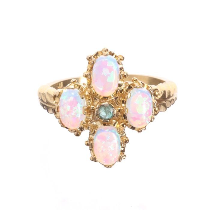 Gilded Emerald & Opal Ring - Image 3 of 5