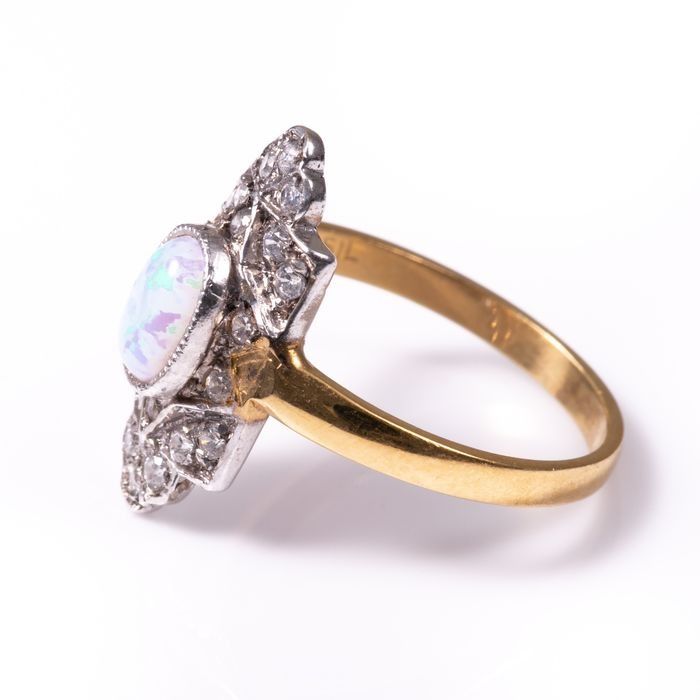 Silver Gilt Art Deco Style Opal Ring - Image 3 of 5
