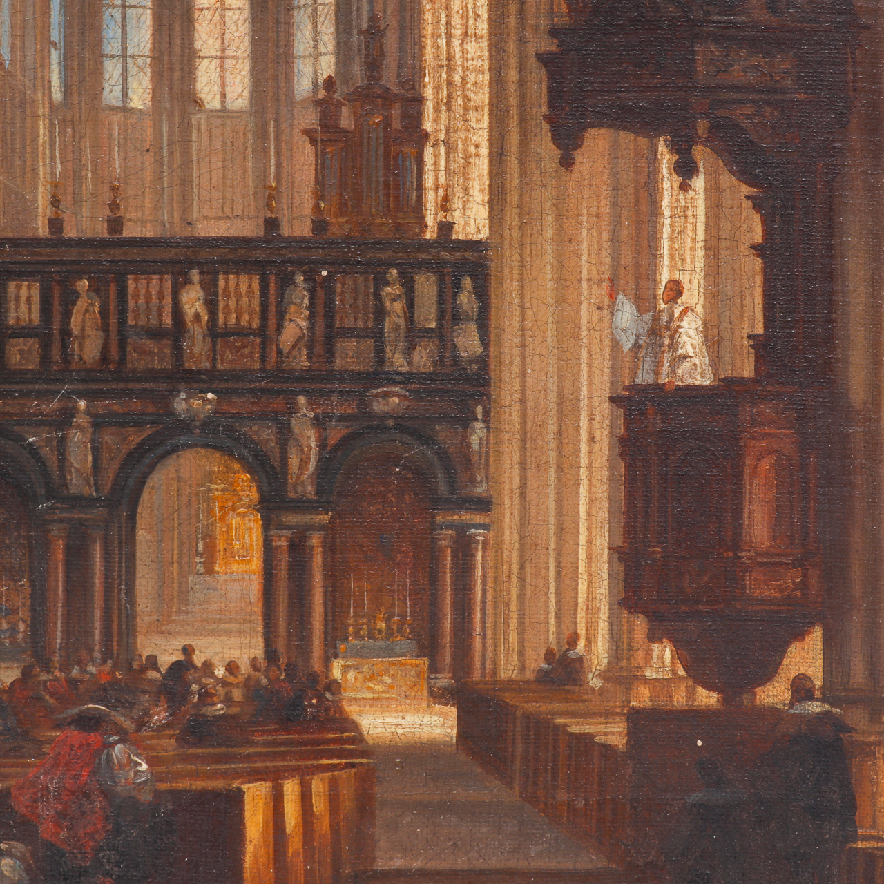 XIX Jules Victor Génisson (Saint-Omer 1805-1860 Bruges) Cathedral Interior - Image 2 of 6